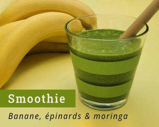 Smoothie Banane, Epinards & Moringa