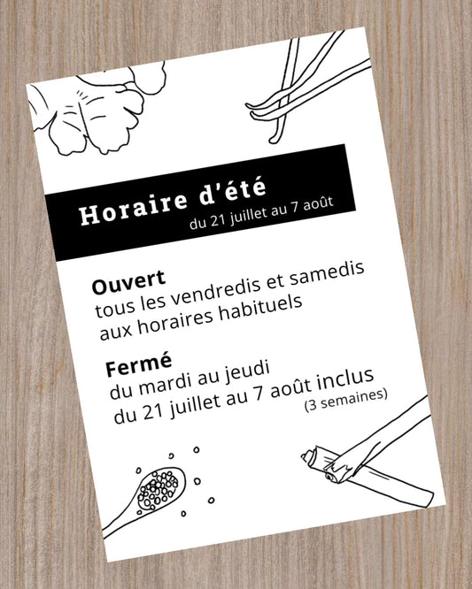 Horaire d'été ! ☀️