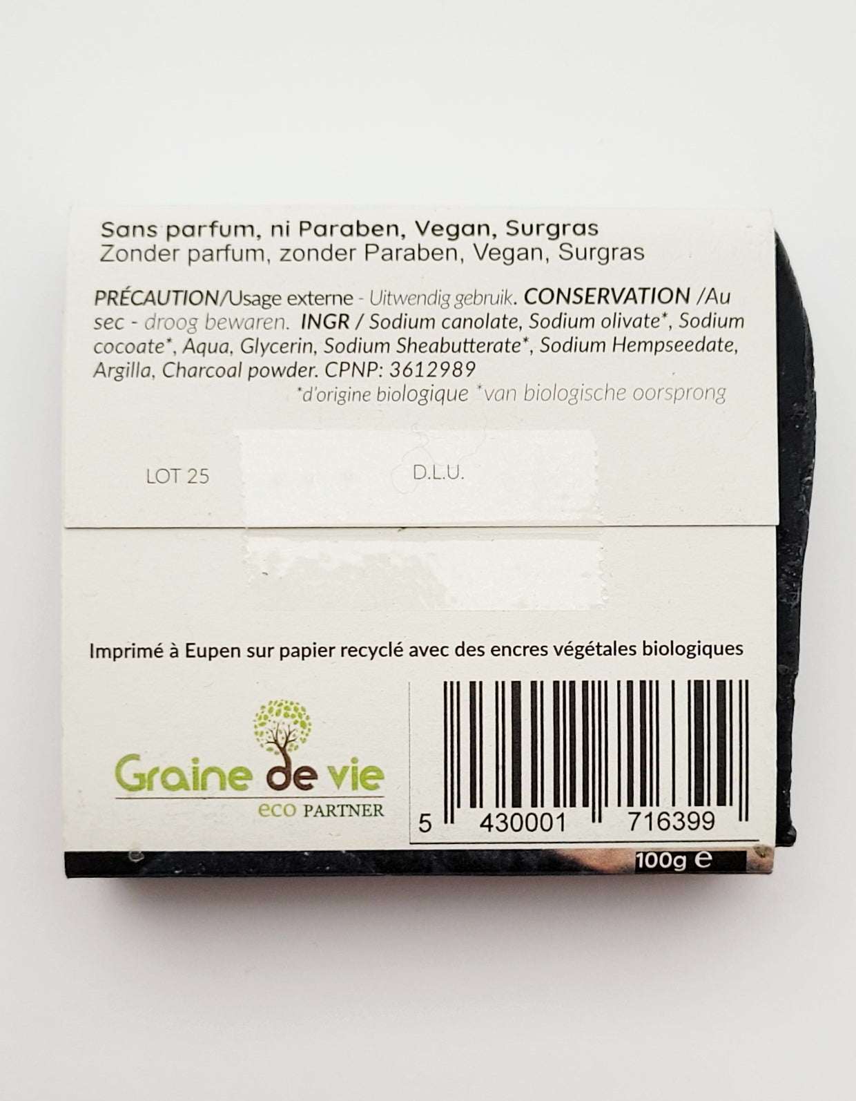 Savon démaquillant au charbon | 100g