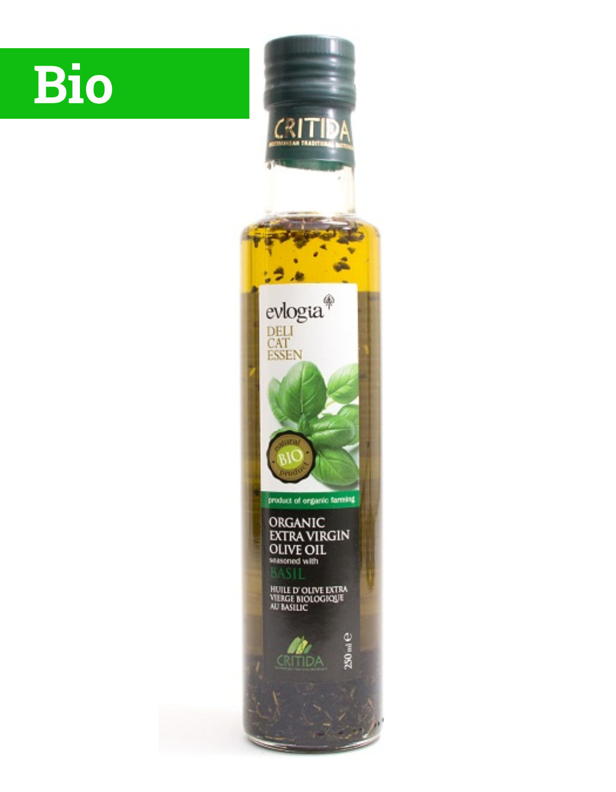 Huile d'olive au basilic | Crète | 250ml | Bio