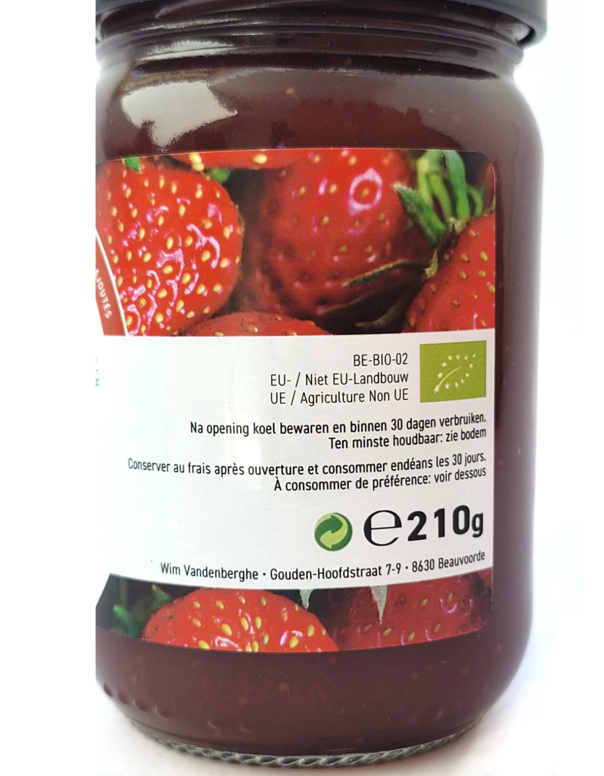 Confiture de fraises | Sans sucre ajouté | 210g | Bio