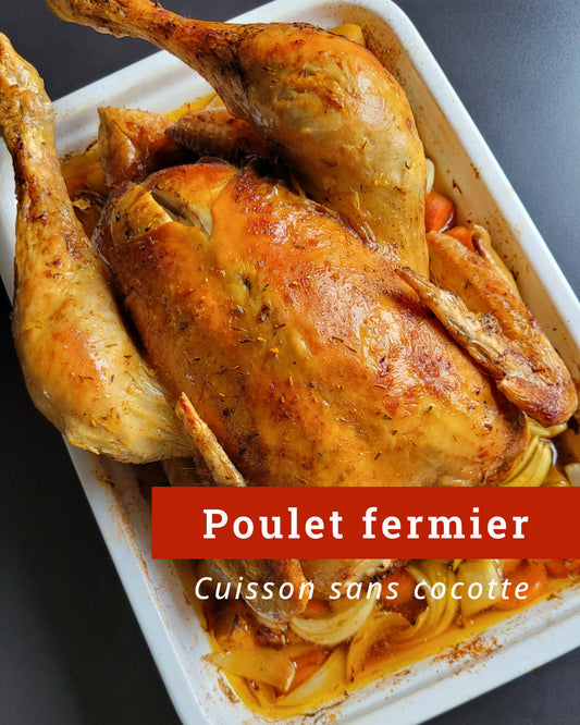 Poulet fermier rôti aux légumes fondants