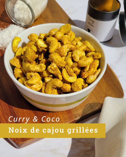 Noix de cajou grillées, curry & coco