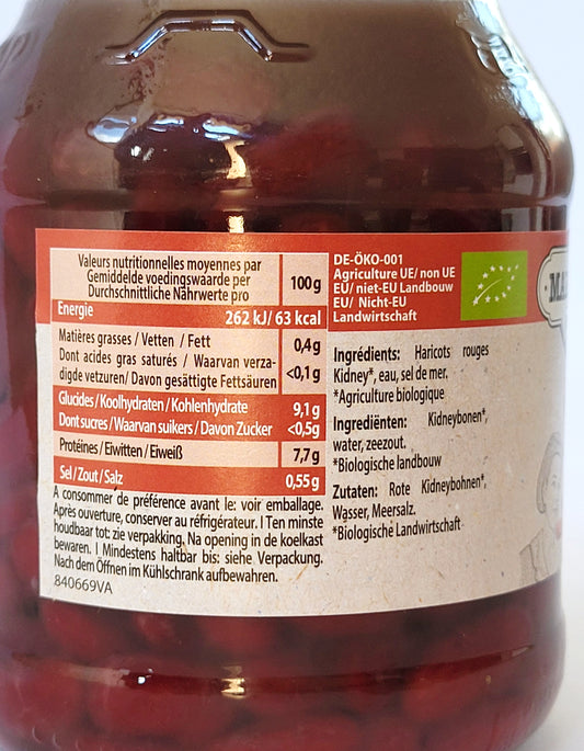 Haricot Rouge | 500g | 320g égoutté | Bio