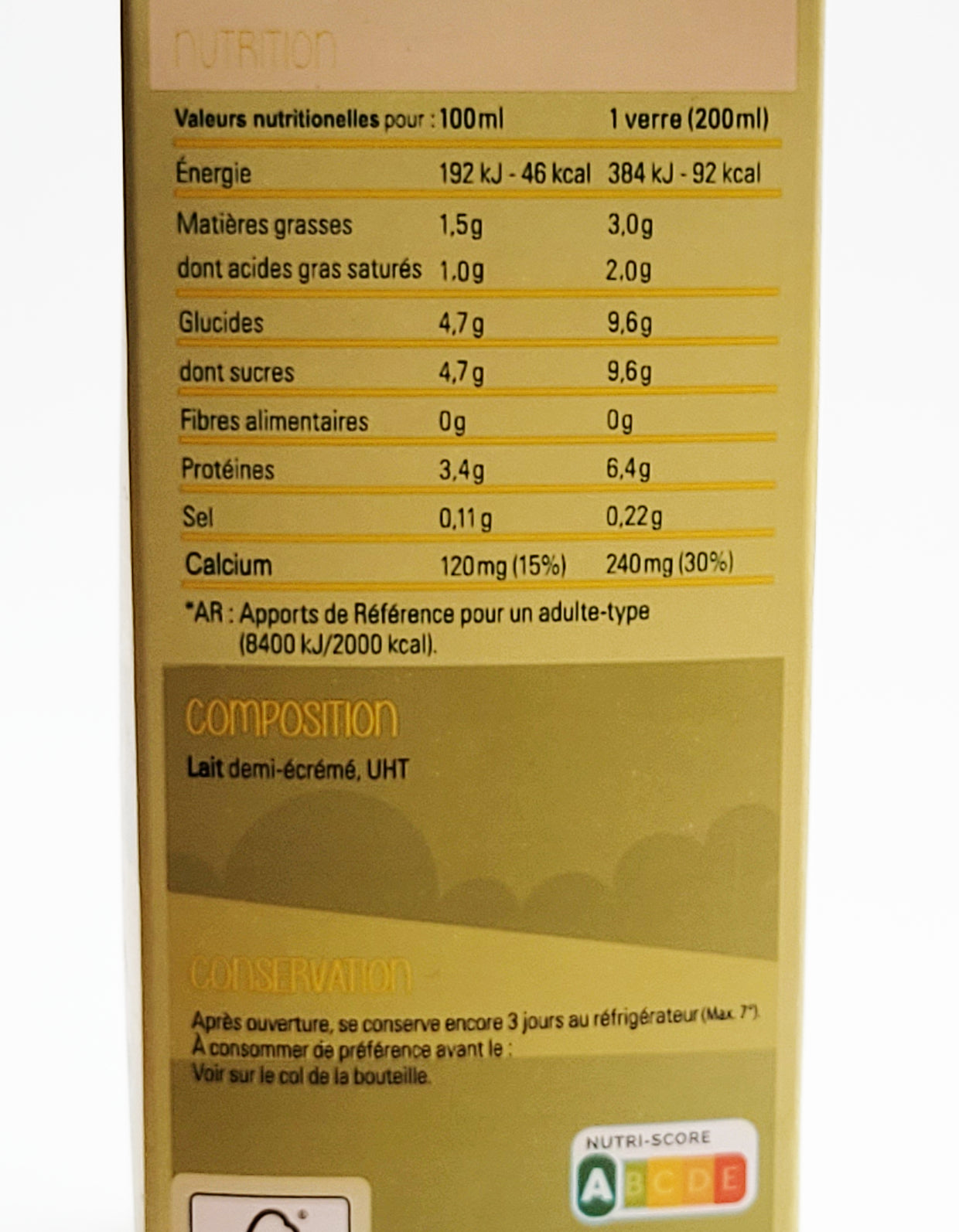 Lait de la Baraque | 1/2 Ecrémé