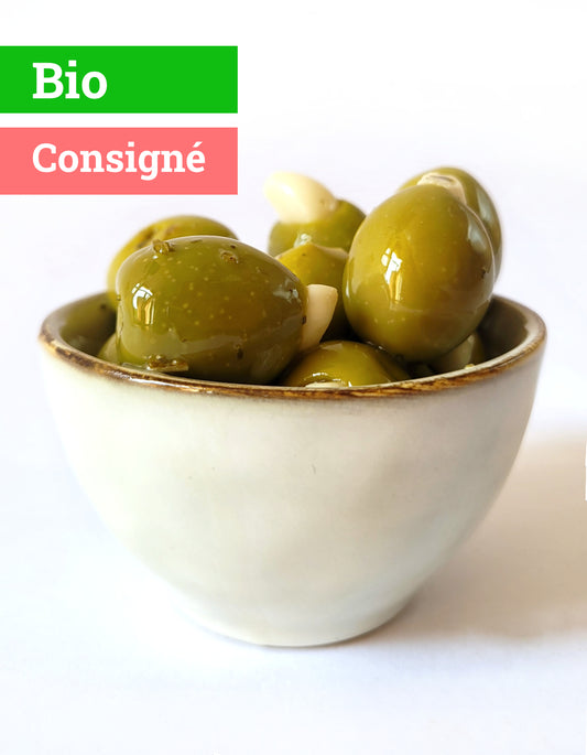Olives vertes farcies à l'ail | 280g | Bio